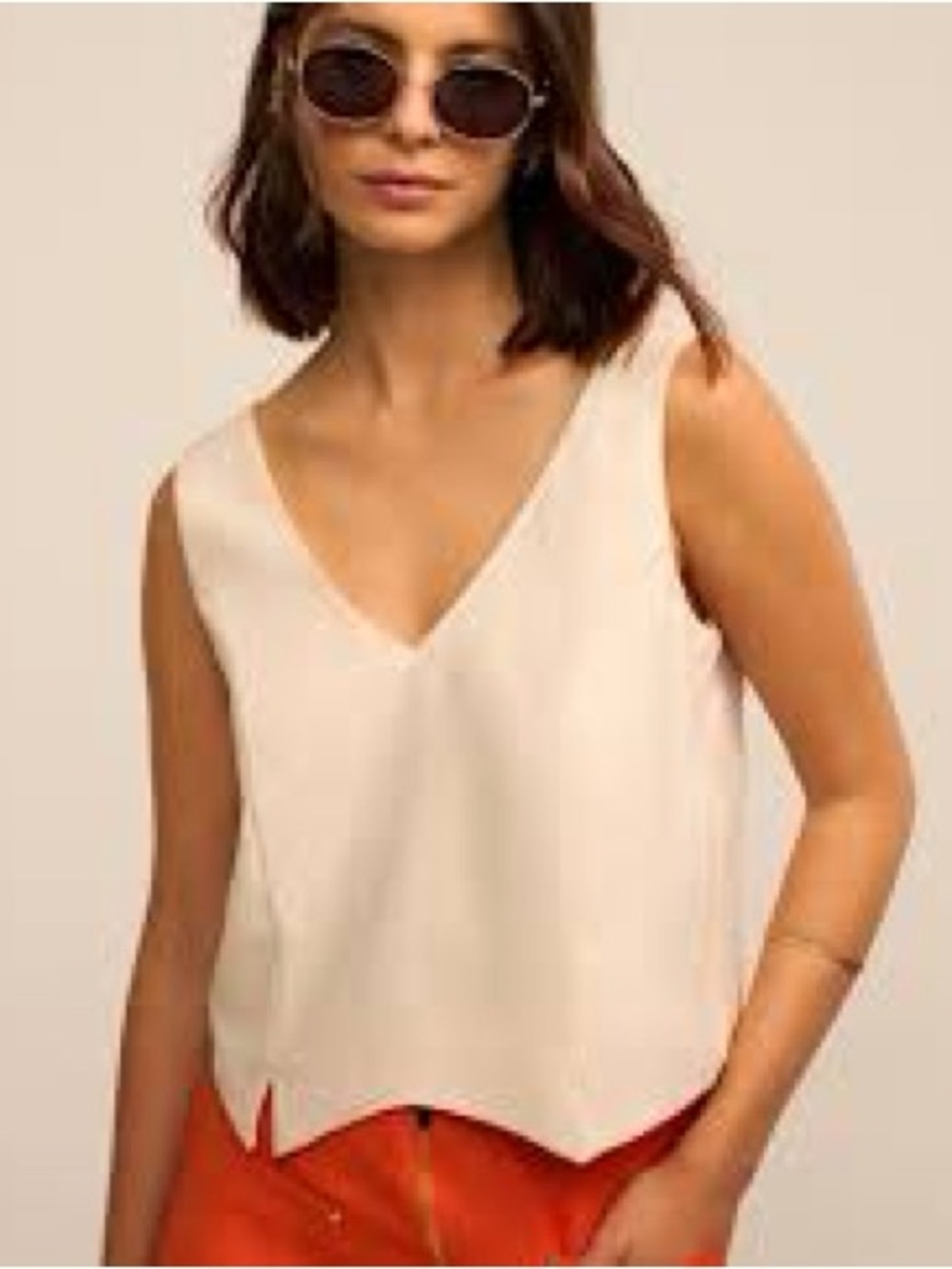 Women’s Cropped Sleeveless Top V Neck